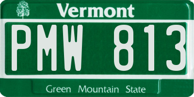 VT license plate PMW813