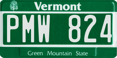 VT license plate PMW824