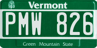 VT license plate PMW826