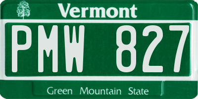 VT license plate PMW827
