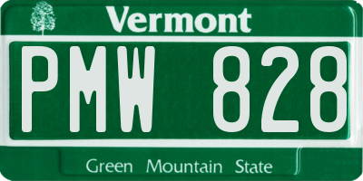 VT license plate PMW828