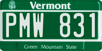 VT license plate PMW831