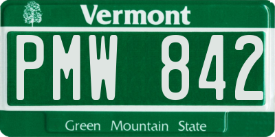 VT license plate PMW842