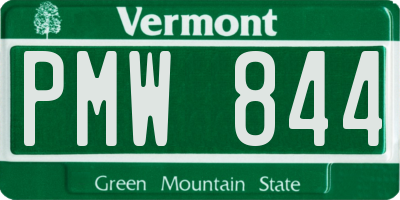 VT license plate PMW844
