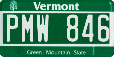 VT license plate PMW846