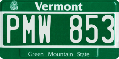 VT license plate PMW853