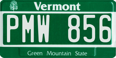 VT license plate PMW856