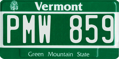 VT license plate PMW859