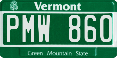 VT license plate PMW860