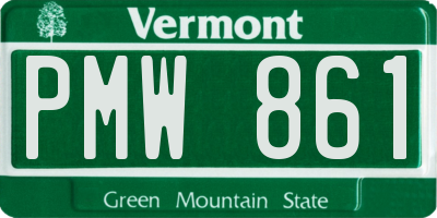 VT license plate PMW861