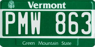 VT license plate PMW863