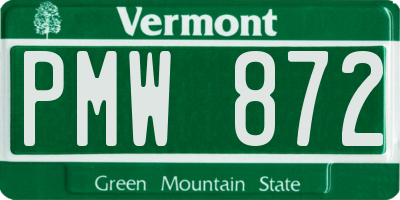 VT license plate PMW872
