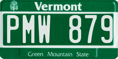 VT license plate PMW879