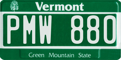 VT license plate PMW880