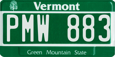 VT license plate PMW883