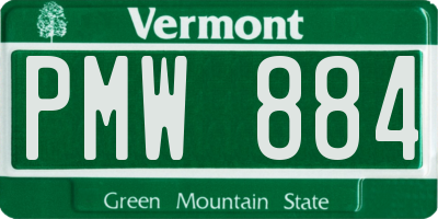 VT license plate PMW884
