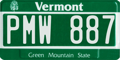 VT license plate PMW887