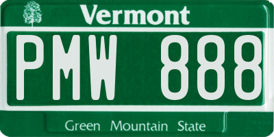 VT license plate PMW888
