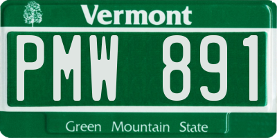 VT license plate PMW891