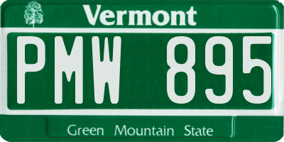VT license plate PMW895