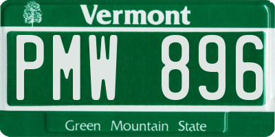 VT license plate PMW896