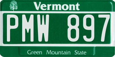 VT license plate PMW897