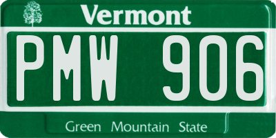 VT license plate PMW906