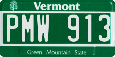 VT license plate PMW913
