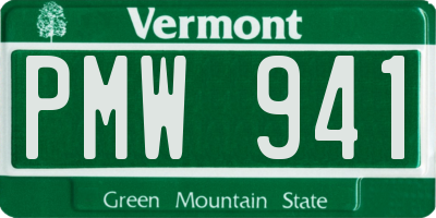 VT license plate PMW941