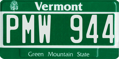 VT license plate PMW944