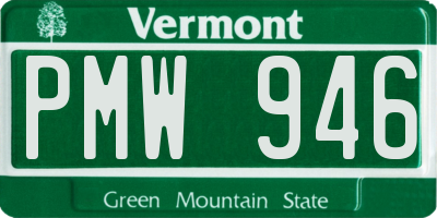 VT license plate PMW946