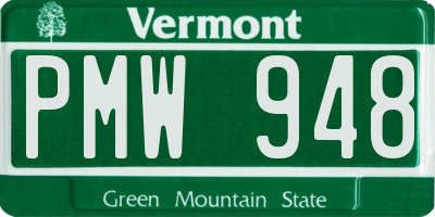 VT license plate PMW948