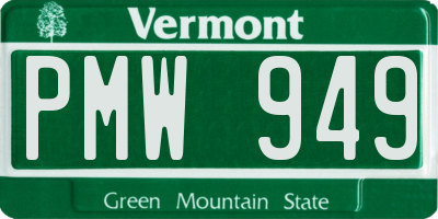 VT license plate PMW949