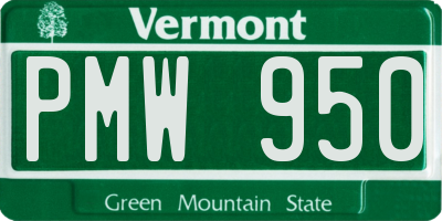 VT license plate PMW950