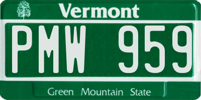 VT license plate PMW959