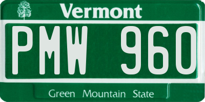 VT license plate PMW960