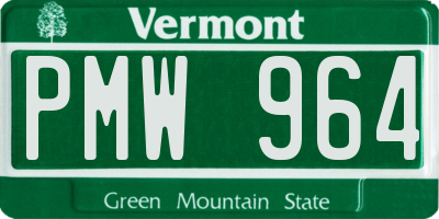 VT license plate PMW964