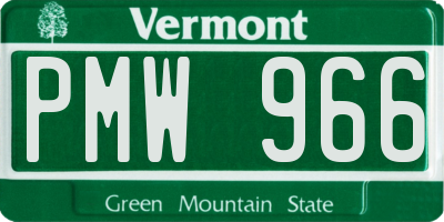 VT license plate PMW966