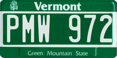 VT license plate PMW972