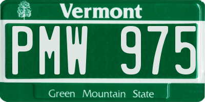 VT license plate PMW975
