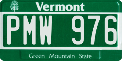 VT license plate PMW976