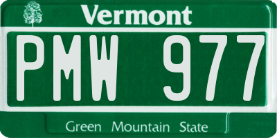 VT license plate PMW977