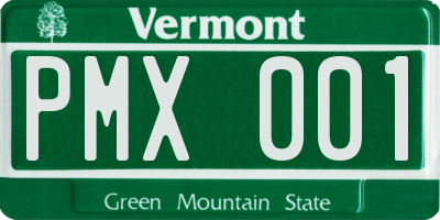 VT license plate PMX001