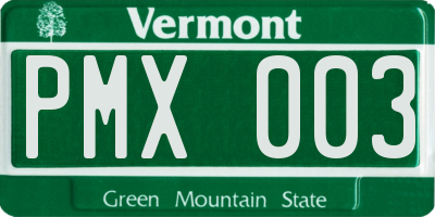 VT license plate PMX003
