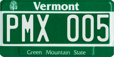 VT license plate PMX005