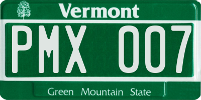 VT license plate PMX007