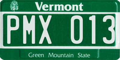 VT license plate PMX013