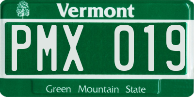 VT license plate PMX019