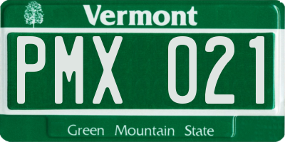 VT license plate PMX021