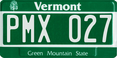 VT license plate PMX027